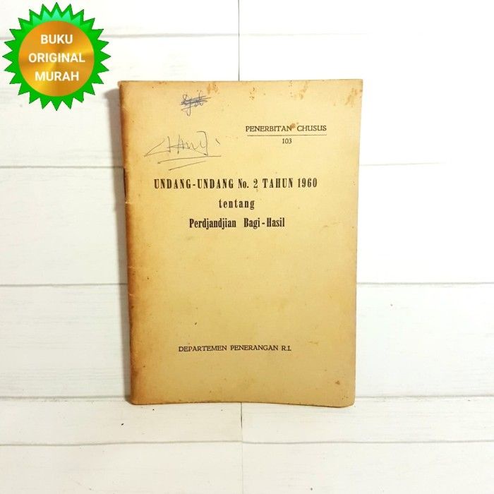 ORIGINAL Undang-Undang No. 2 Tahun 1960 Tentang Perdjanjian