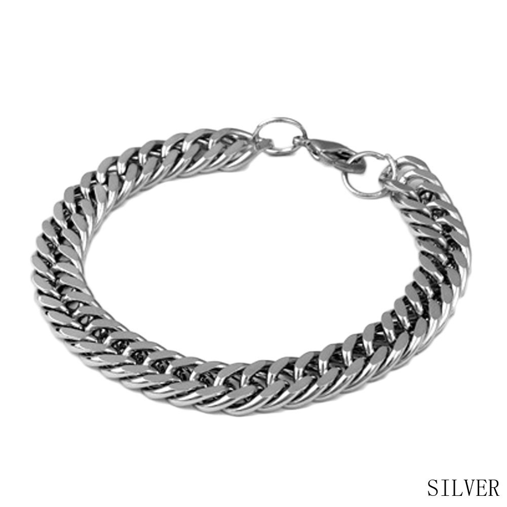 Gelang Rantai Sepeda Tebal Trendy Bahan Stainless Steel