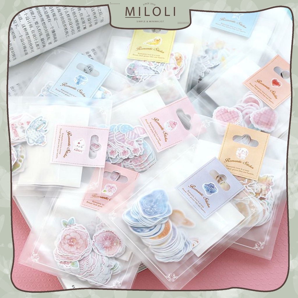 

[MILOLI] 70Pcs ROMANTIC STICKER & FROST SEAL Sticker Décor Jurnal Stiker Hias Diary Scrapbook -B0316
