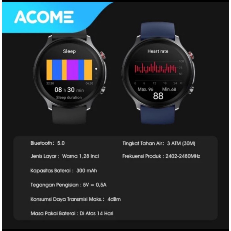 ACOME C1 Sport Smart Watch Tahan Air Bluetooth Blood Oxygen Monitoring ORIGINAL