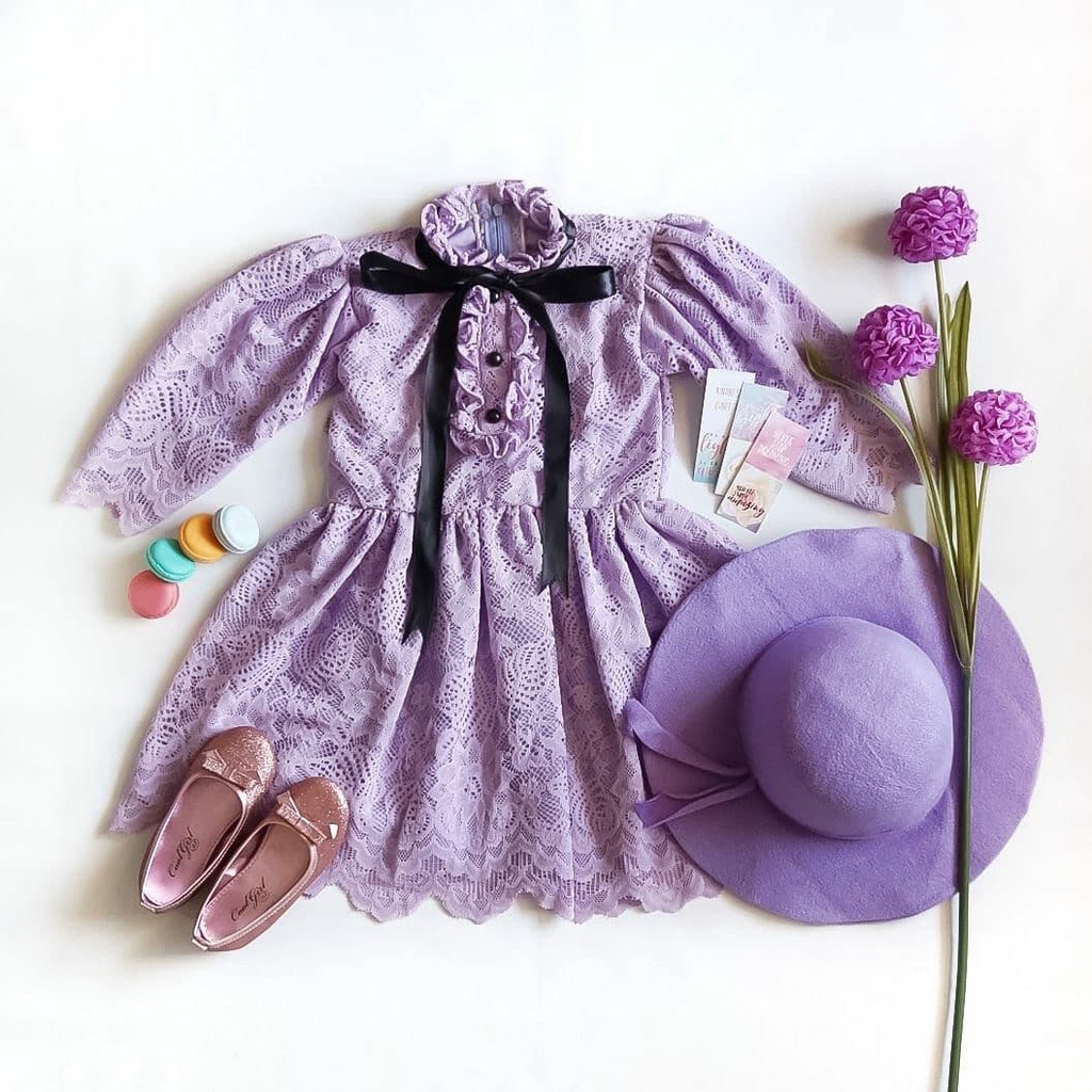 DRESS MADAM MOREN WARNA LILAC/DRESS MODERN/DRESS MODEL TERBARU/DRESS ANAK KEKINIAN/DRESS BRIDESMAID/