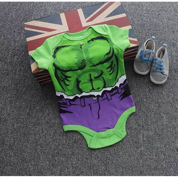 BAJU BAYI JUMPER ROMPER NEWBORN BODYSUIT SLEEPSUIT PIYAMA SUPERHERO AVENGERS HULK SPIDERMAN MARVEL