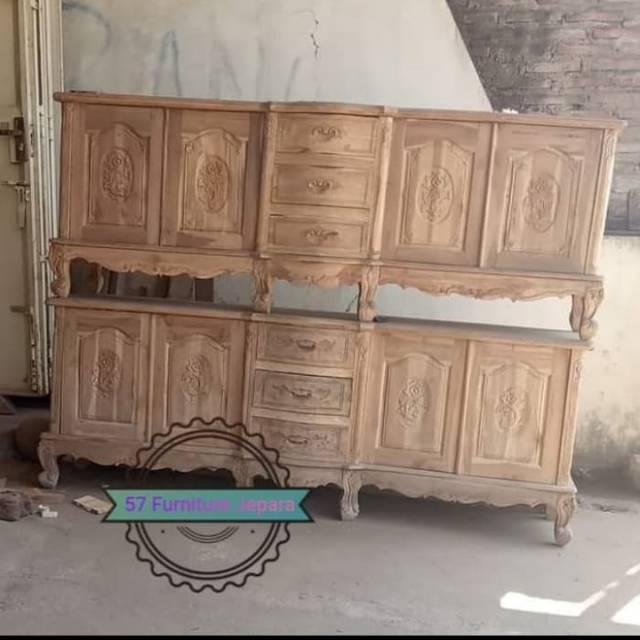 Buffet/Bivet Penyekat Ruangan jati Mentahan- Meja Tv Hias Model Kuno Untuk Ruang Tamu