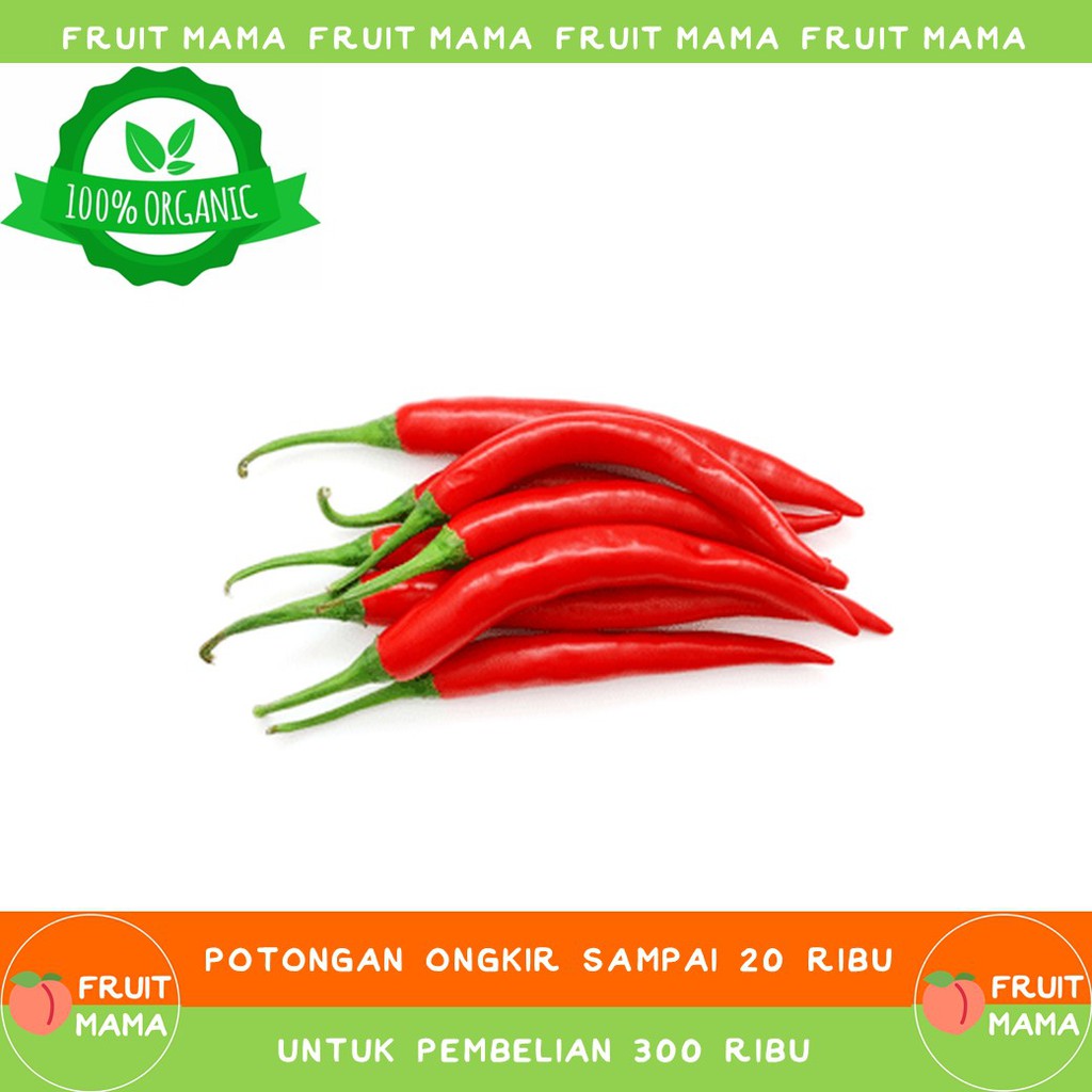 

CABE MERAH Organik 200 Gram| Fruit Mama | Buah Impor & Sayur Organik