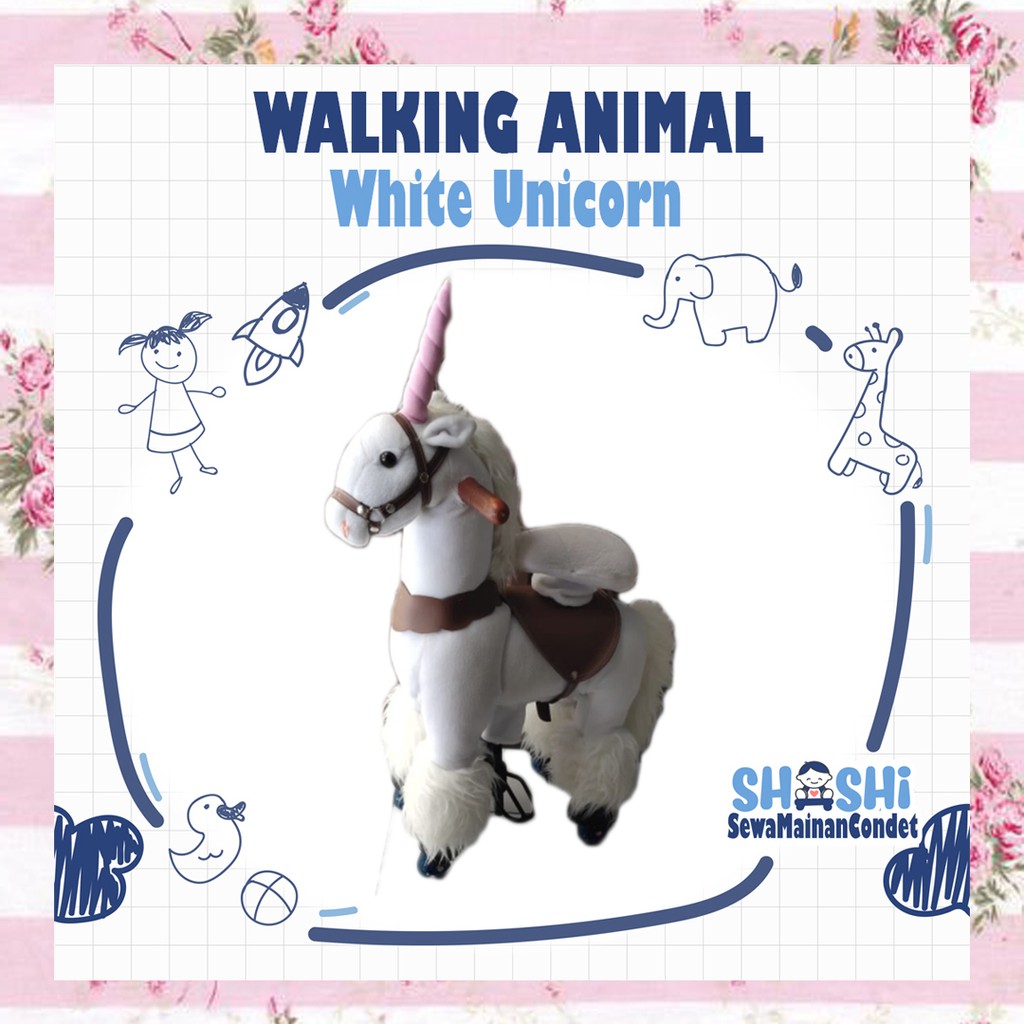 Sewa  Walking Animal White Unicorn Size S