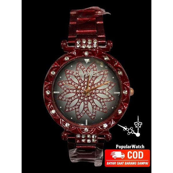 READY 7 WARNA! Jam tangan fashion rantai bunga matahari (freebox &amp; baterai cadangan)