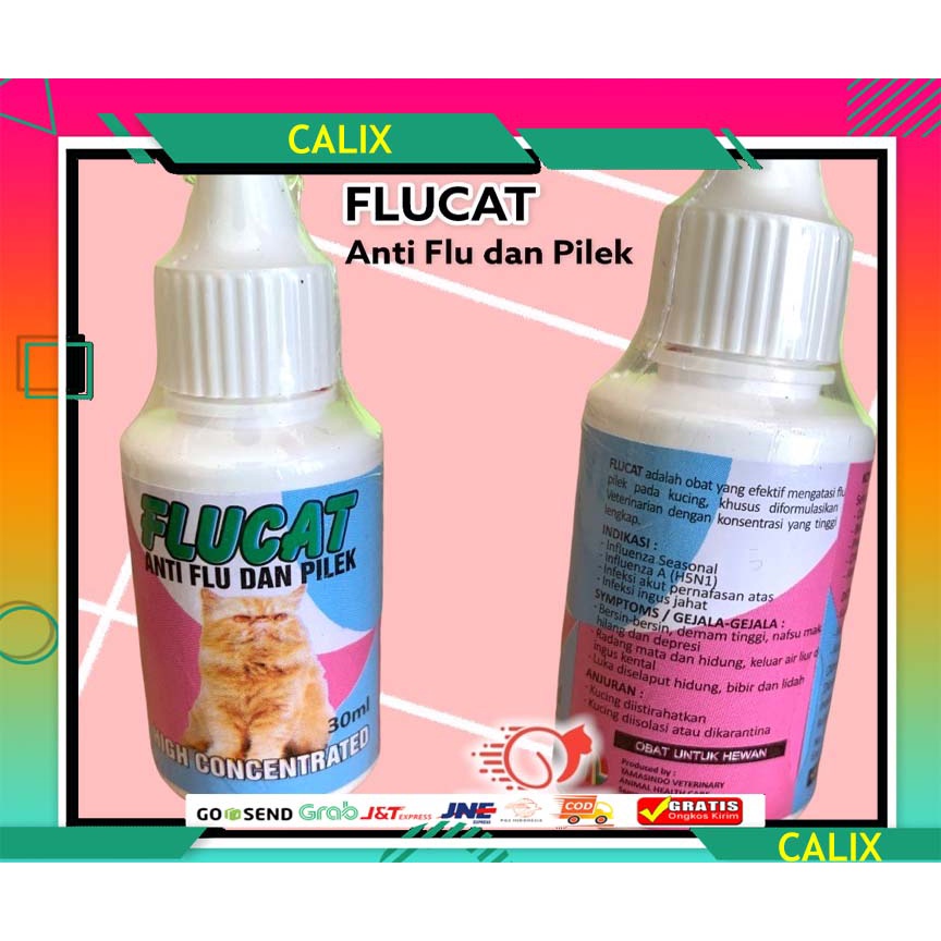 FLUCAT Obat flu dan batuk kucing 30ml bersin-bersin, demam tinggi, nafsu makan hilang dan depresi