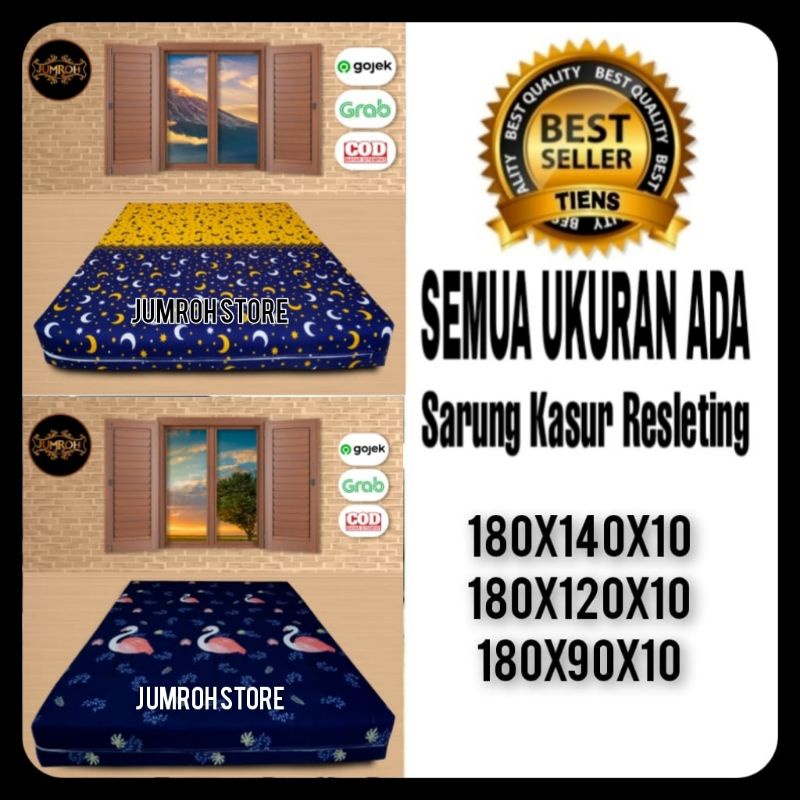 Sarung Kasur Busa Resleting 180x90x10/180x120x10/200x140x10