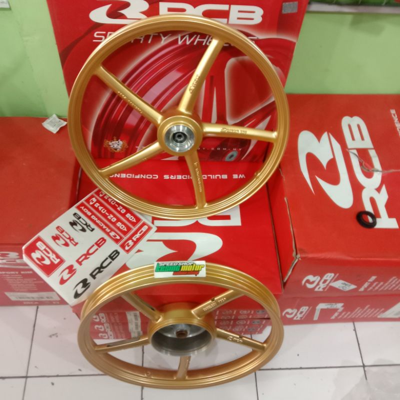 RCB RACING BOY VELK VELEK PELEK RACING SET DEPAN BELAKANG RING 17 UKURAN TAPAK 120 DAN 140 TYPE SP52
