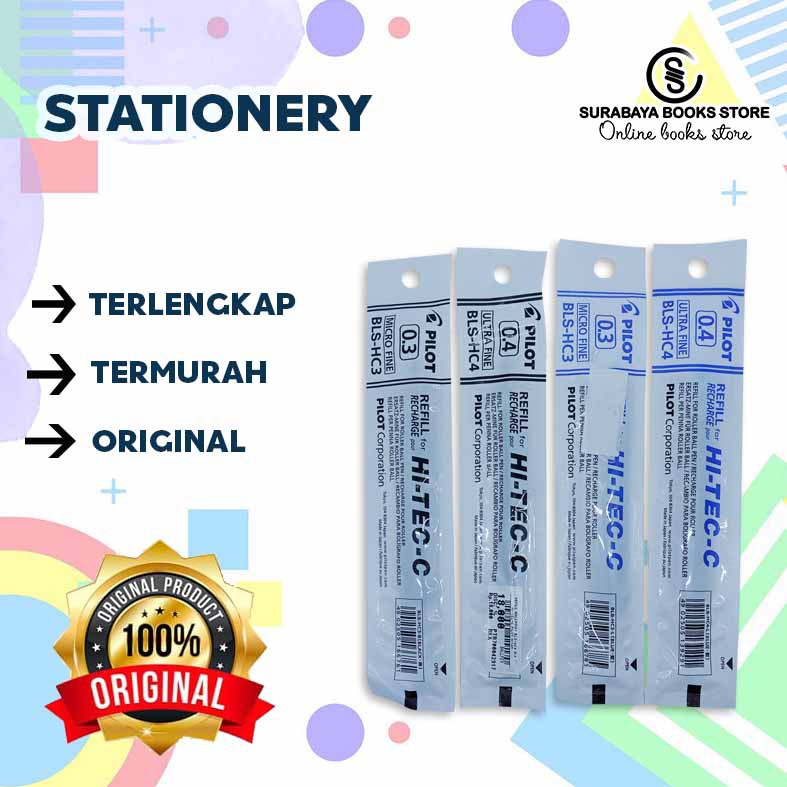 

REFILL BALLPOINT BLS-HC3 0.3 / 0.4 HI-TEC-C PILOT BIRU / HITAM