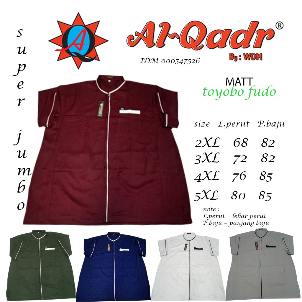 Baju Koko Pria Dewasa JumboTerbaru Al qadr &amp; AB Alkahfi Bareno Jumbo Lenggan Pendek Katun