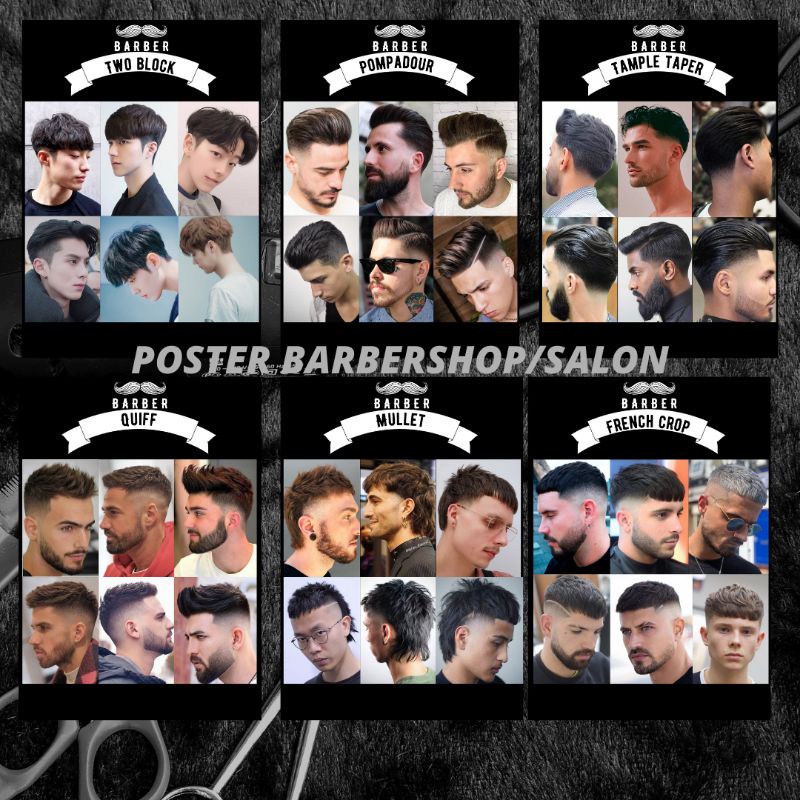 Jual Poster Gambar Model Barbershop Salon Pangkas Rambut Shopee Indonesia 