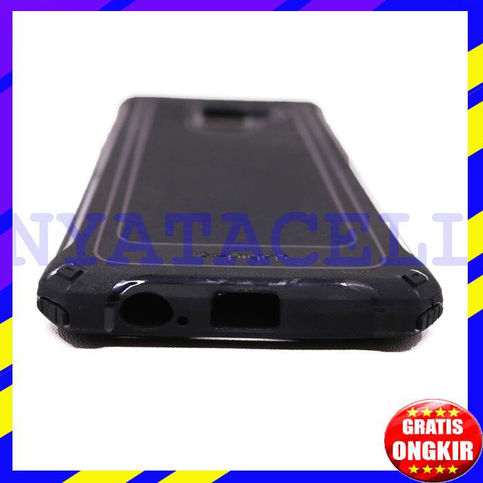 ACC HP SPIGEN CAPSULE SAMSUNG A8+ PLUS 2018 SOFT CASE RUGGED ARMOR CARBON PRO