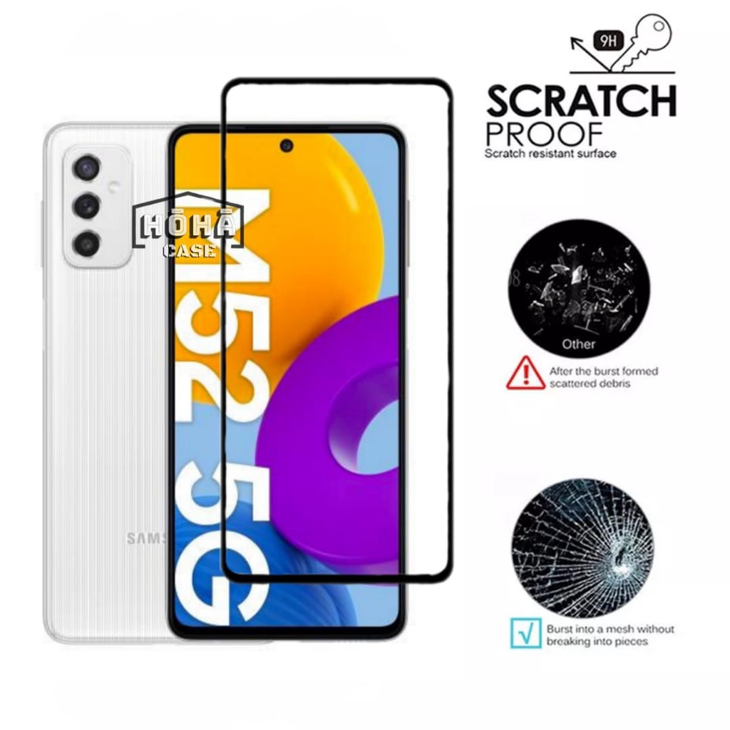 PROMO Tempered Glass SAMSUNG GALAXY M52 5G  Full Layar List Hitam Screen Guard Protector Antigores Kaca