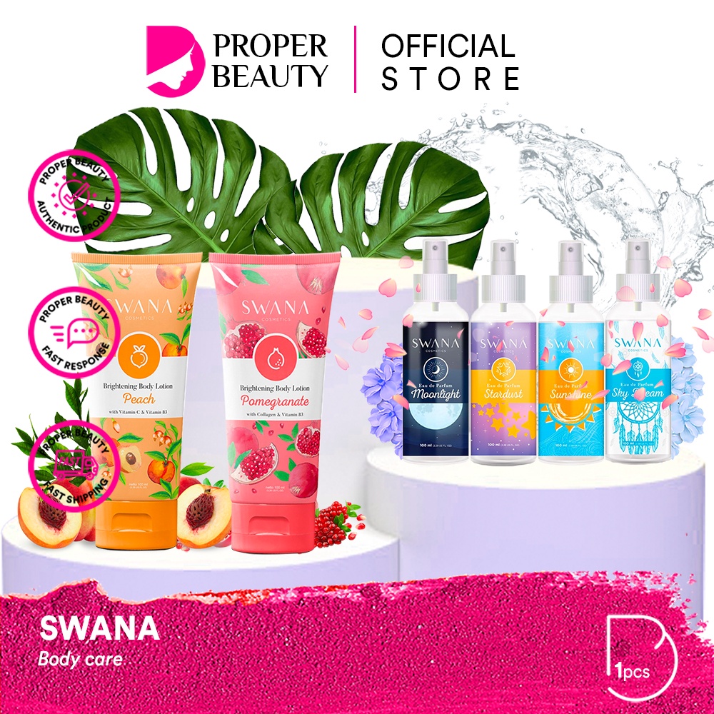 SWANA Body Care Indonesia / Skincare Body Mist Lotion Gel Soap Parfum Fragrance Hair Vitamin Shampoo Lip / Facial Wash Scrub Toner Day Night Eye Cream Mask Sunscreen / Whitening Brightening Acne Hydrating Pelembab FruiTox / Make Up / Hanasui Paket Wajah