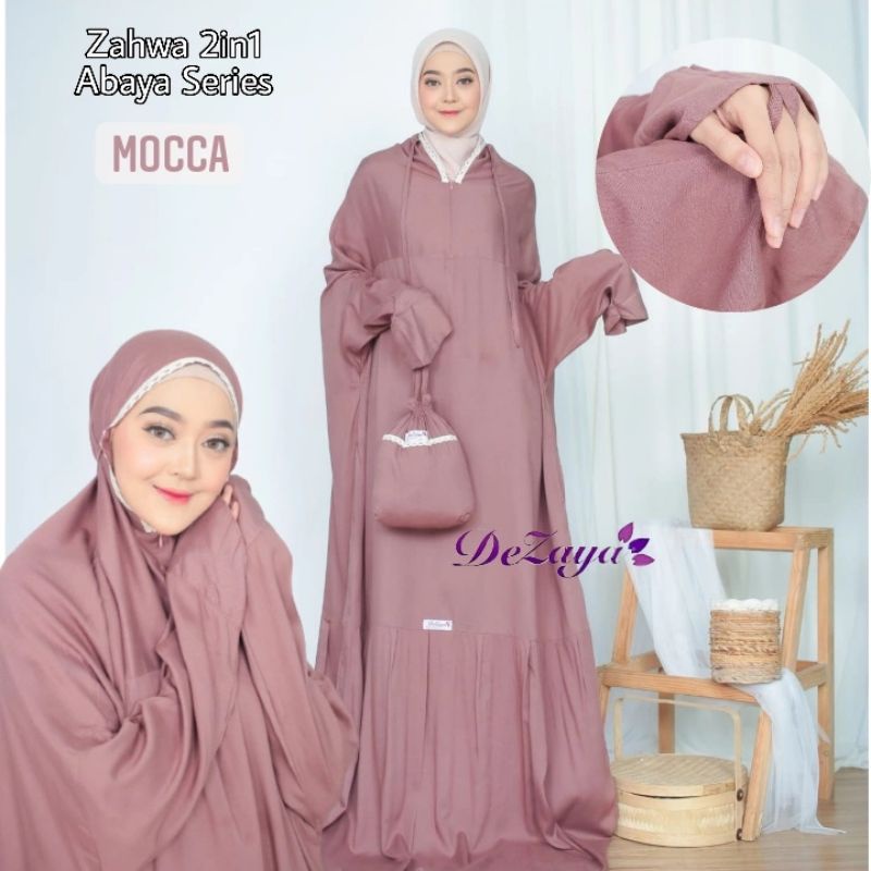 Mukena Terusan Polos Renda Bali 2in1 Jumbo Rayon Dewasa Abaya