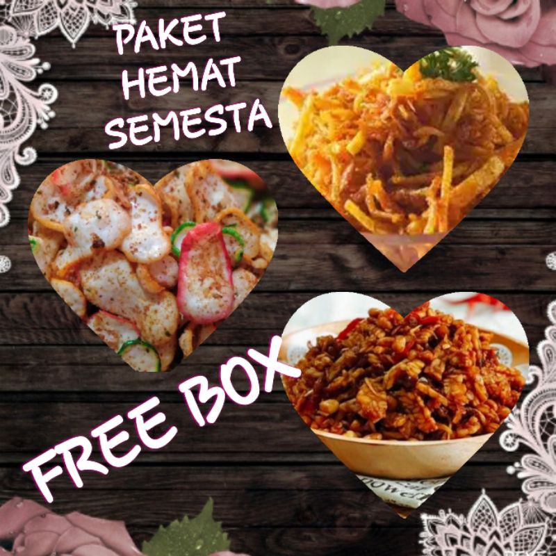 kentang mustofa + kering tempe + seblak biasa/makaroni