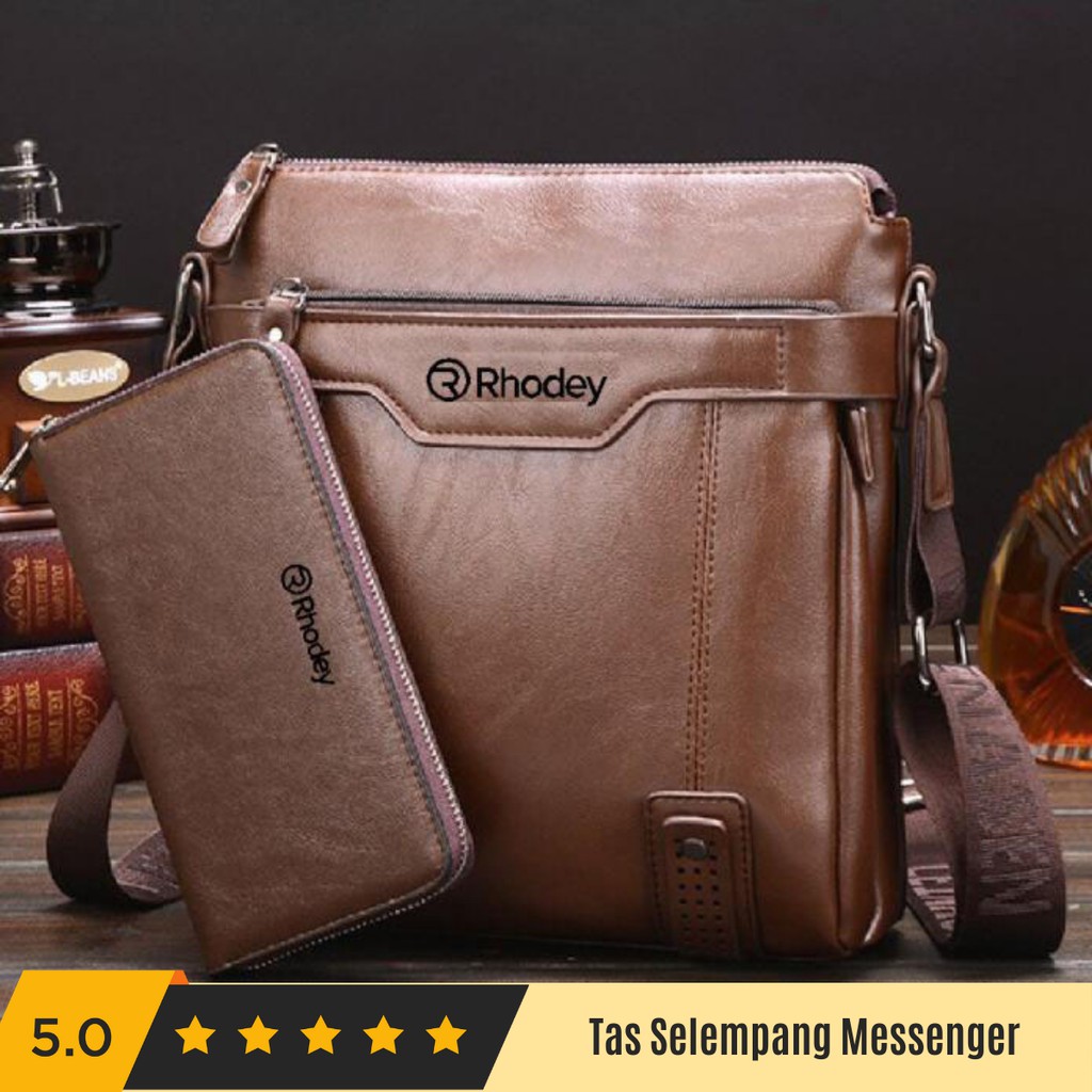 GRATIS DOMPET Tas Selempang Messenger Crossbody Bag Pria