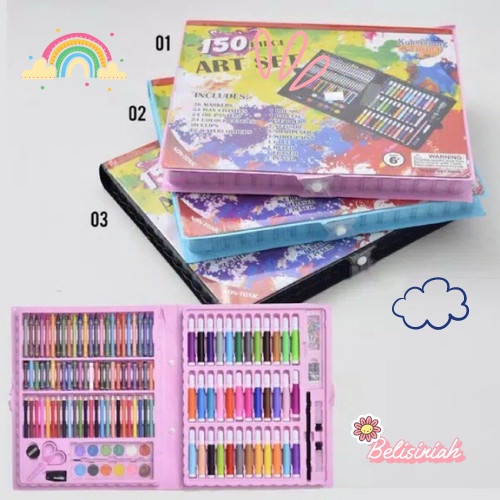 

(DISKON TERMURAH) Crayon Anak 150 Pcs Pensil Warna Alat Lukis Set Kerayon Set Kado Ultah - BLUE