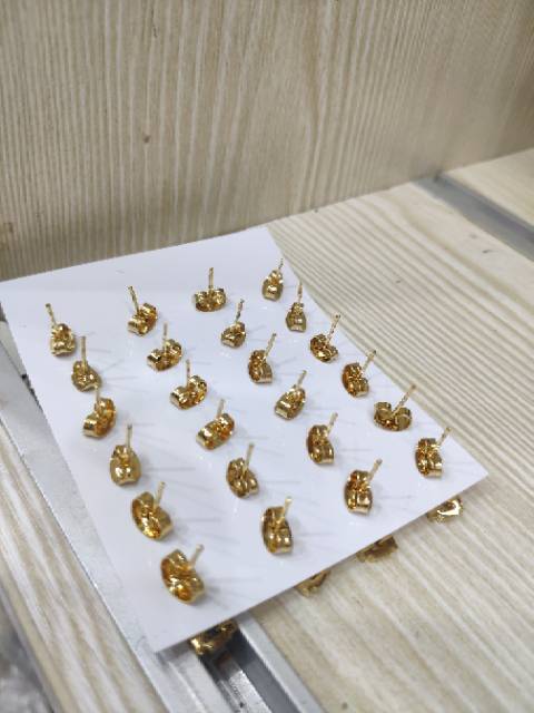 Anting wanita titanium model tusuk isi 12 pasang