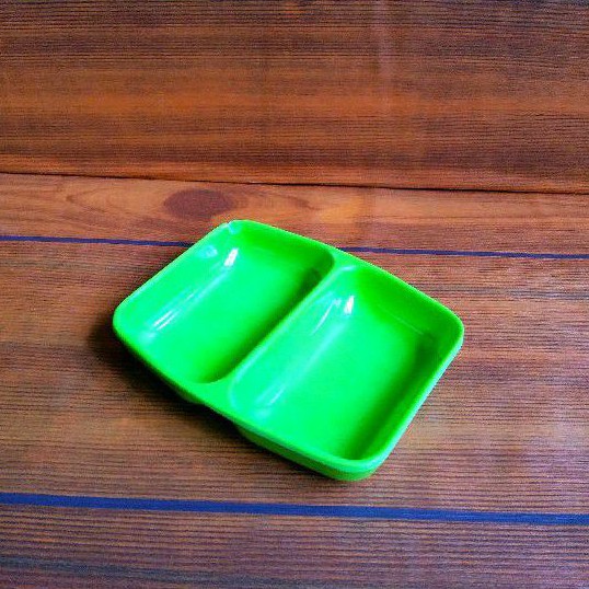 Tempat sambal 2 sekat/mangkuk sambal melamin 2 sekat mini