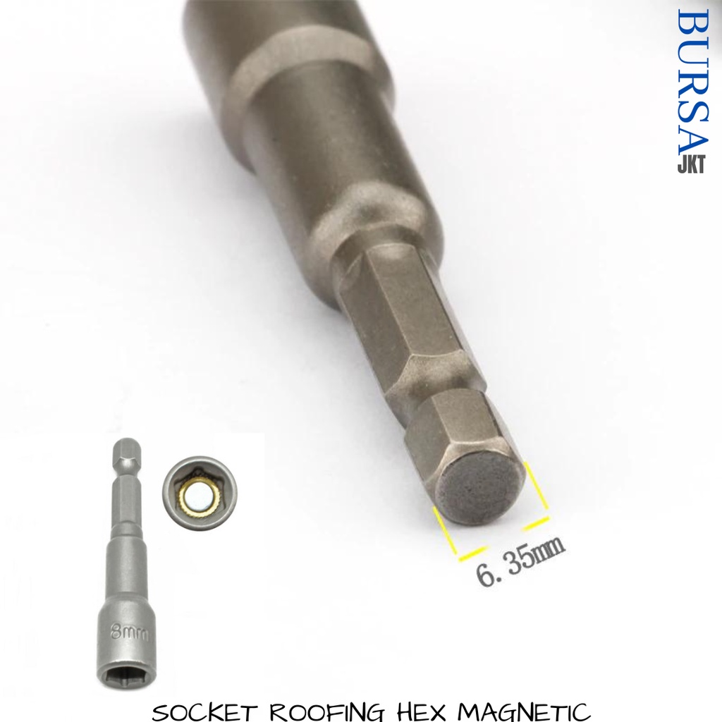 MATA SOCKET BOR ROOFING HEX NUT MAGNETIC NUT 13X65 MM