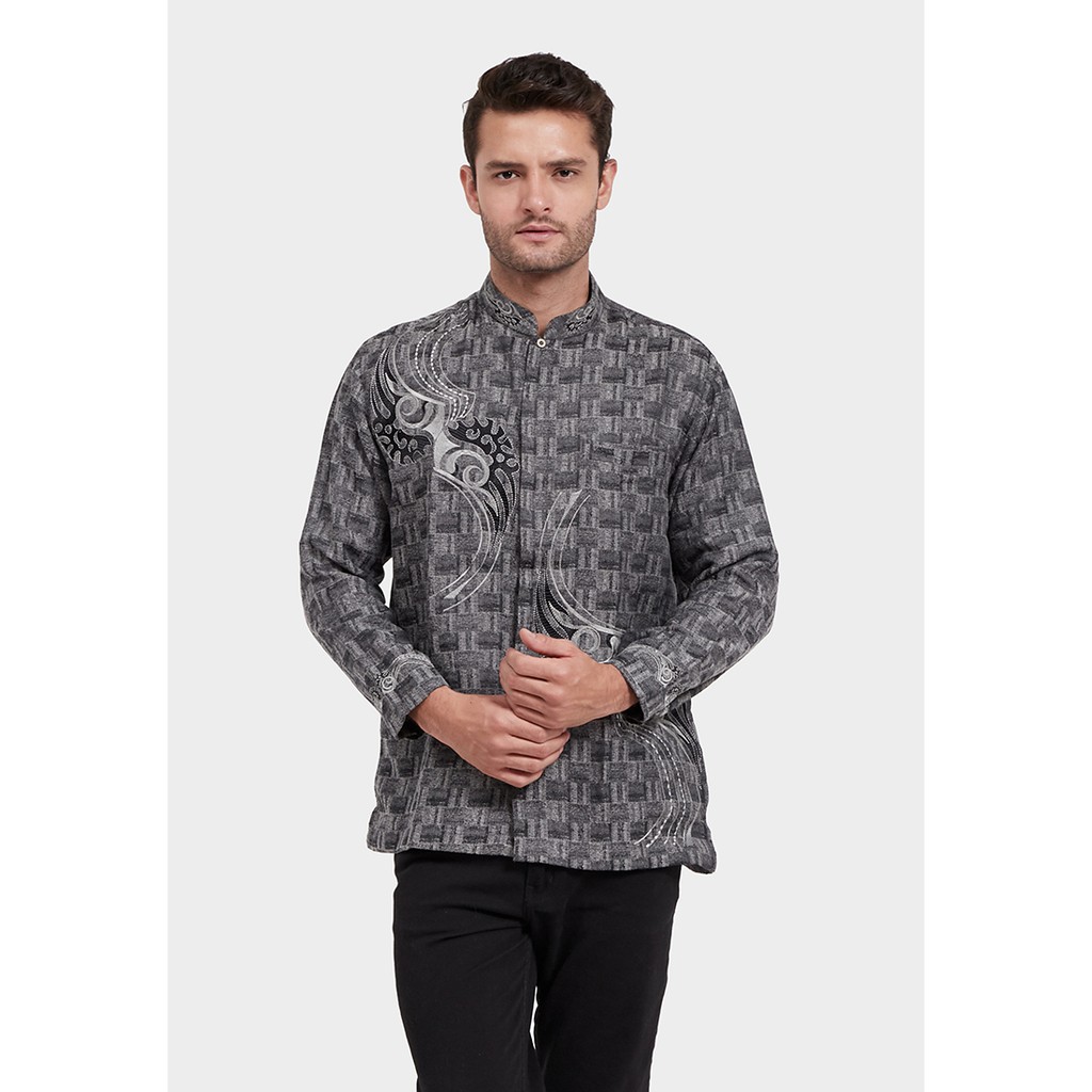 AL-AROFI Baju Koko Pria - Bisha Cotton Grey