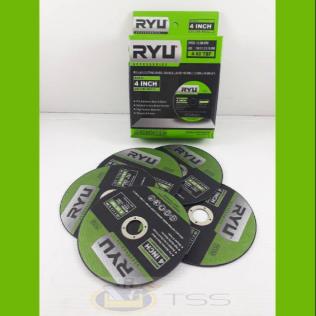 RYU Mata Gurinda Batu Gerinda Potong Besi Cutting Wheel 4 Inch x 1.2 MM / RYU Batu Potong Besi 4 x 1.2 / Cutting Wheel 4 inch Gerinda Potong / Mata Potong Besi 4&quot;