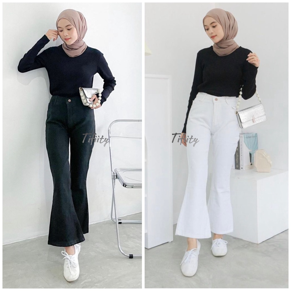 TRIVELA - Boyfriend Jeans Black White Cutbray /Avici Cutbray Boyfie 27-34