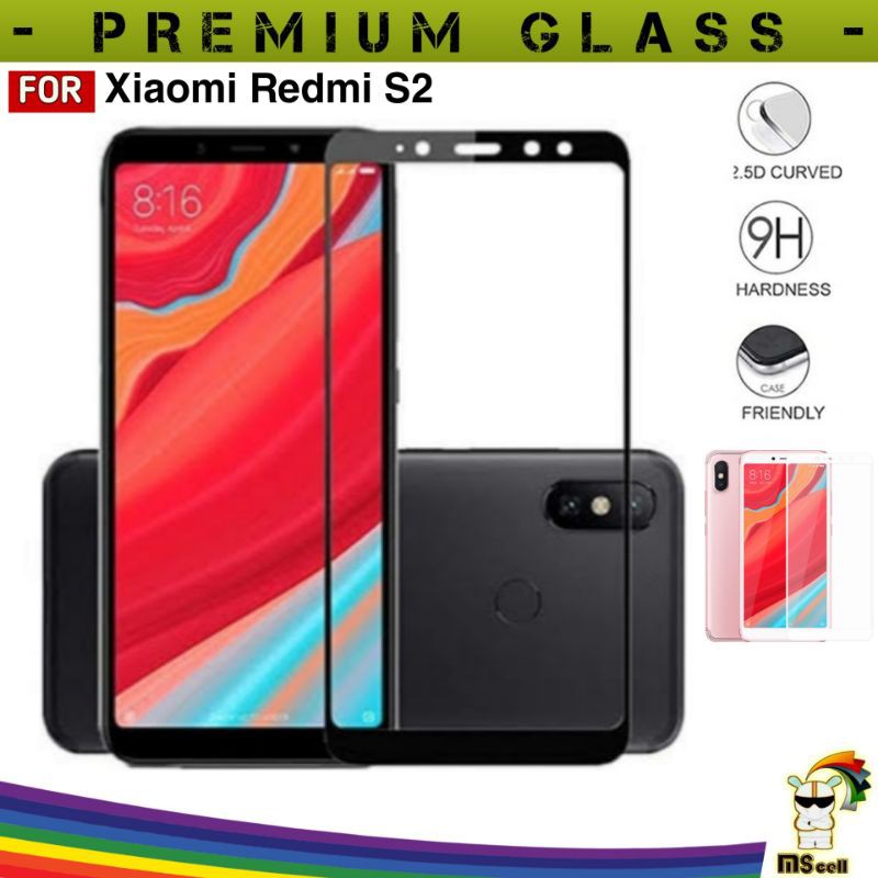 PREMIUM TEMPERED GLASS Redmi S2 Full Layar - Xiaomi S2 TG Gorila Glass 2S High Quality