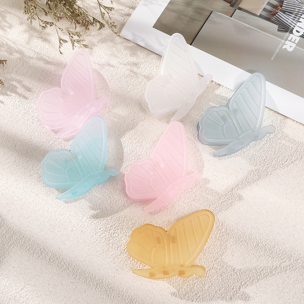 Jepit Rambut Model Butterfly Warna Solid Untuk Wanita