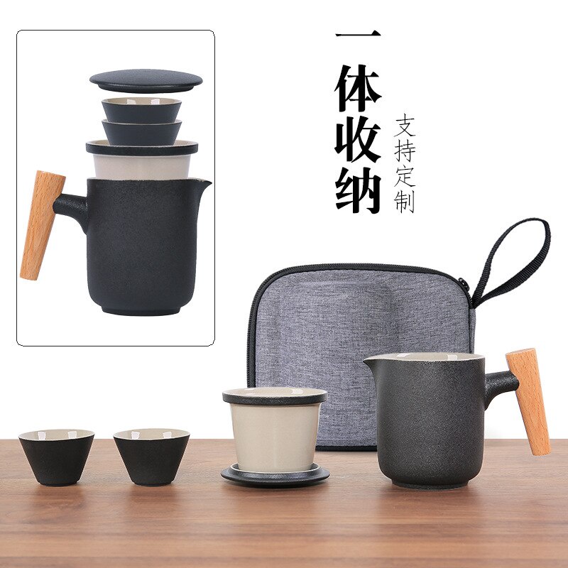 Tea Set Cup Travel Portable Bag Chinese Kung Fu Kado Teh Cangkir Keramik Pouch Teapot Hampers