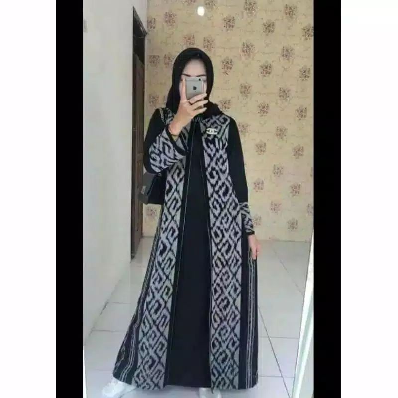 Gamis tenun blangket premium mix katun toyobo