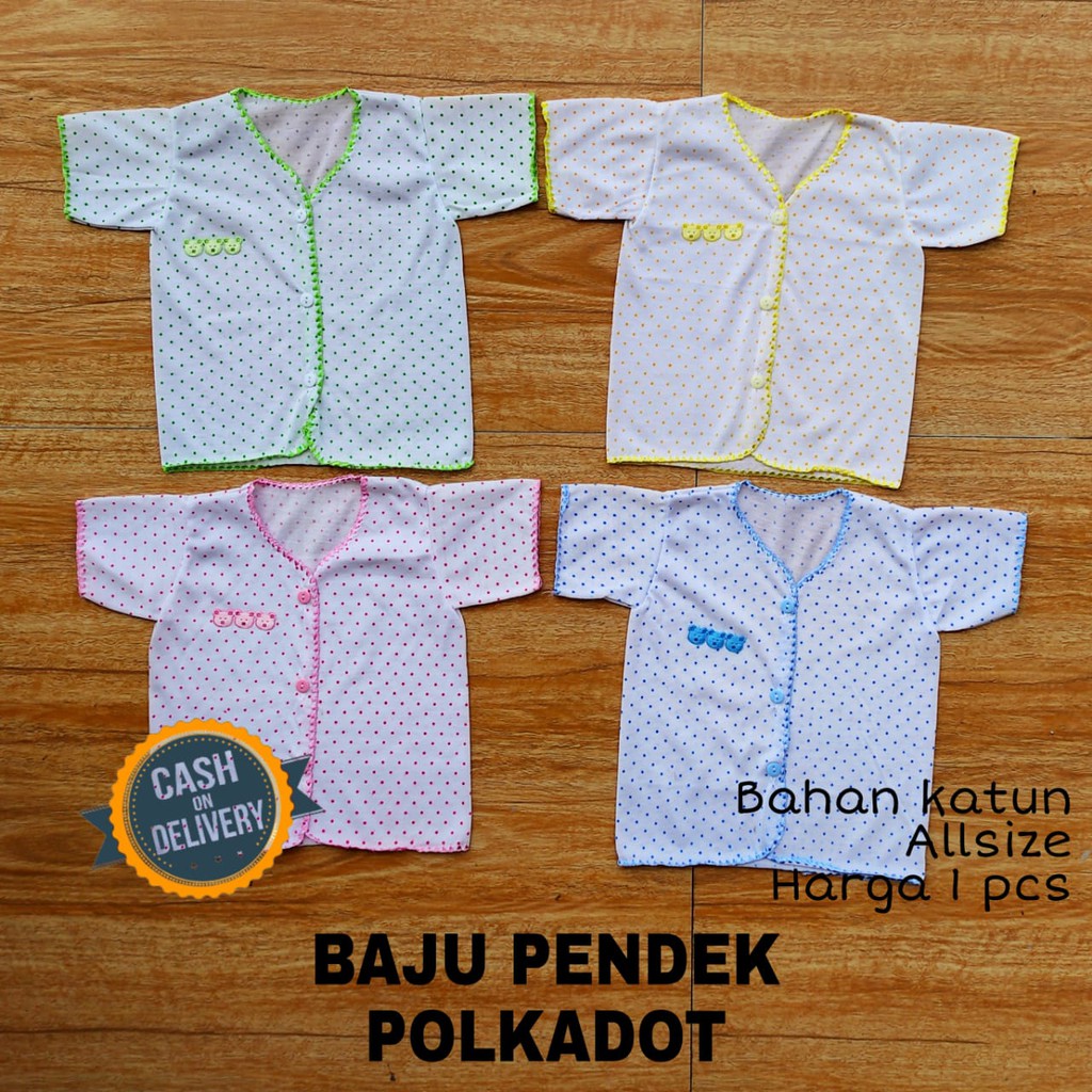 Baju bayi pendek POLKADOT perlengkapan bayi lahir