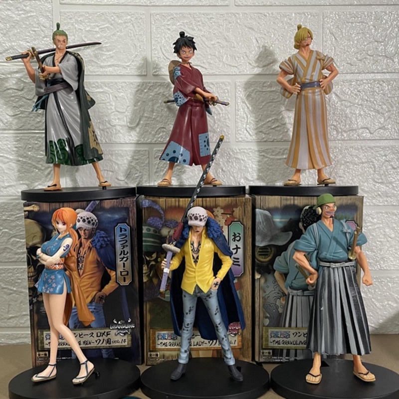 Dxf Mainan Action Figure One Piece Wano Country Wafuku LUffy Kimono Nami Zoro Bahan Pvc Ukuran 18cm 11 Gaya