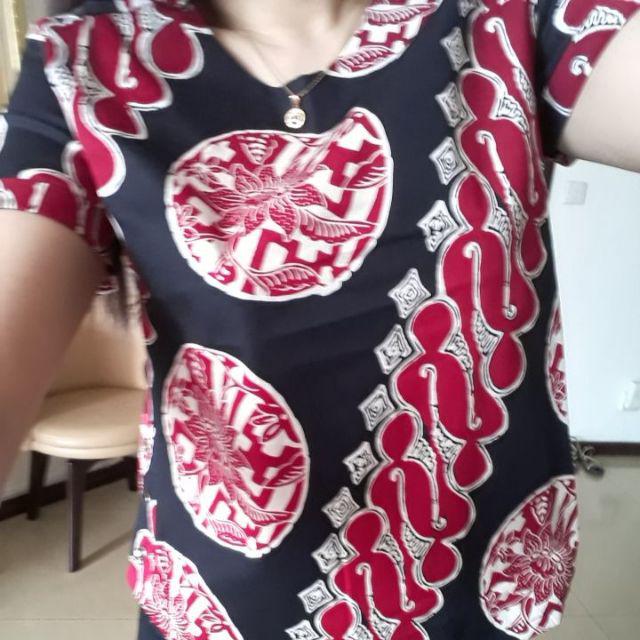 Blouse 129 Vs# Blouse Batik Basic Ukuran Xxl Bahan Katun Adem Stretchy