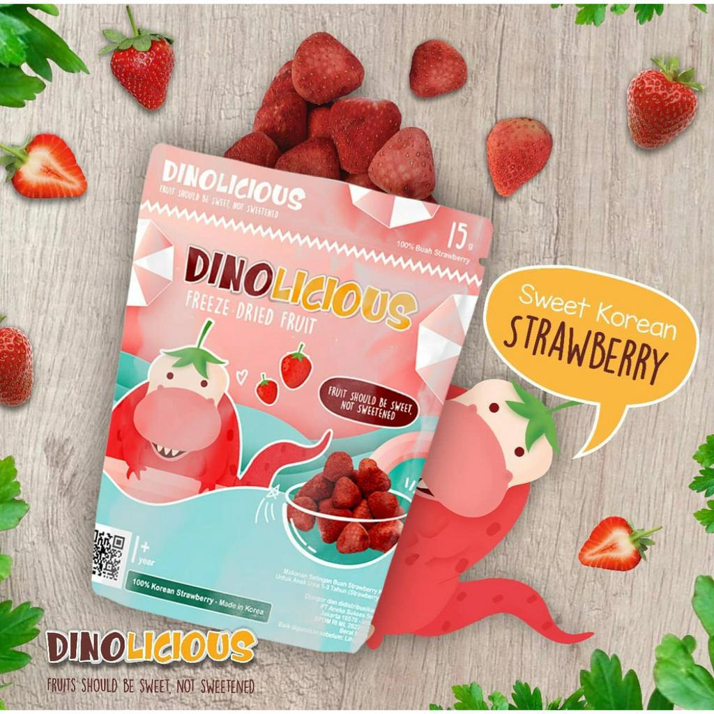 DINOLICIOUS Freeze Dried Fruit 15g - Snack Bayi Anak - Cemilan Buah - Strawberry / Apple / Banana / Pear / Tangerine