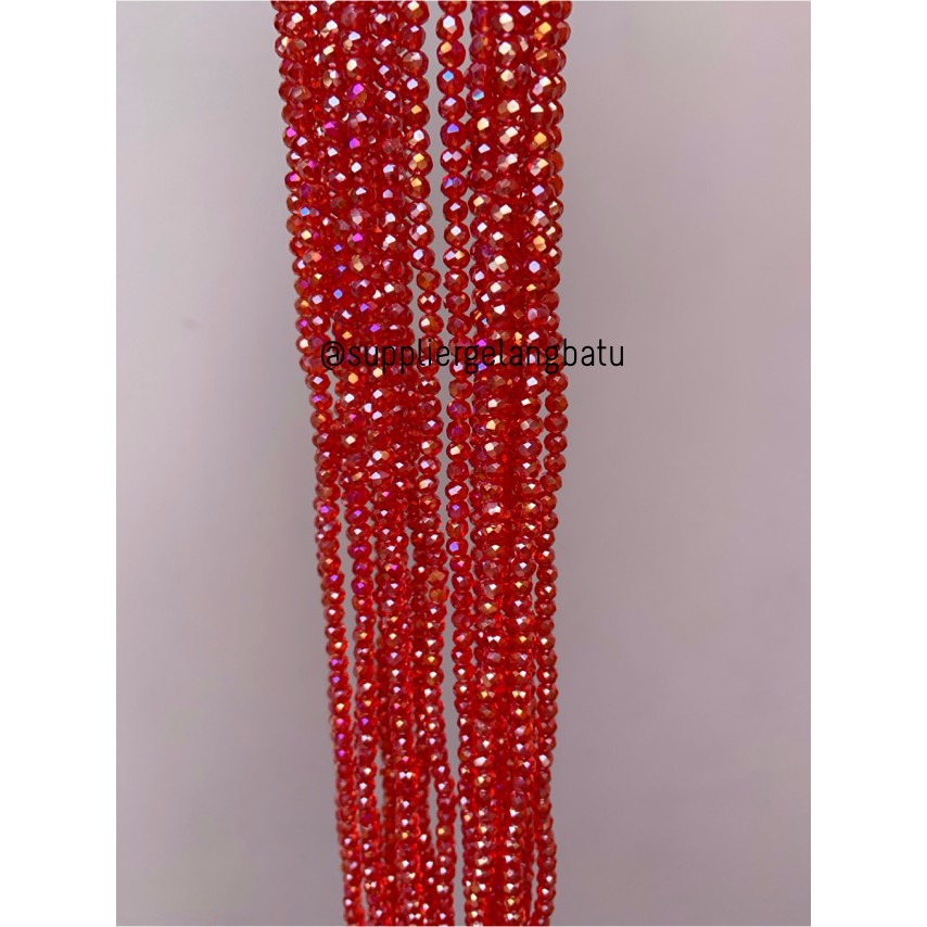 Kristal Ceko 4mm red quartz merah kuarsa bahan aksesoris premium craft