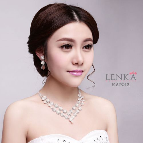 [SIAP KIRIM] SET PERHIASAN AKSESORIS PESTA PERNIKAHAN KALUNG ANTING KAP012