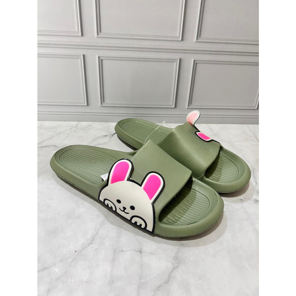 YK5031-1 Sandal Selop Wanita Dewasa Remaja / Sandal Slide Motif Kelinci Merek Inkayni Ukuran 36-40