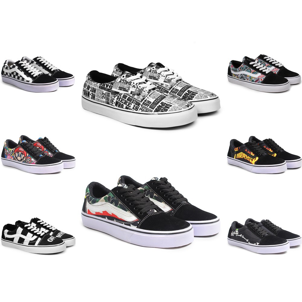 COD Siap Kirim Sepatu Vans Oldskool Bw N All White Sket Sekolah Olahraga Santai Sport Murah.,..