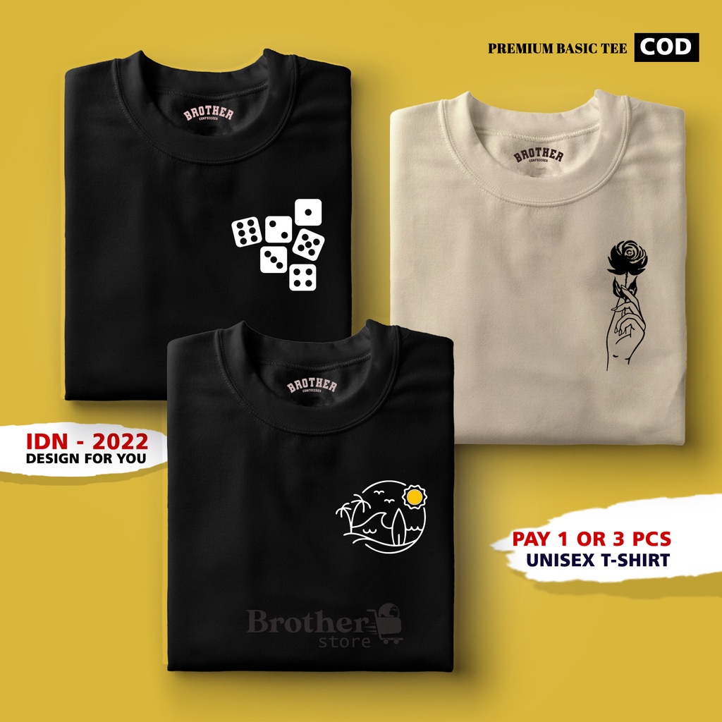 BUY 1 OR 3 PCS ( PROMO COD ) BROTHER STORE / Kaos Distro100% Catoon Combed 30s / Articel Play Domino