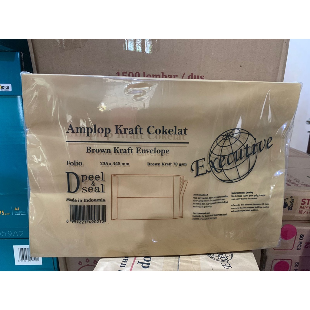 

RB Amplop coklat Folio dengan lem /seal exsecutive