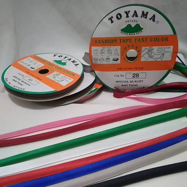 Pita bisban satin merk TOYAMA 12mmx36yard Shopee Indonesia Pita bisban satin merk TOYAMA 12mmx36yard Shopee Indonesia