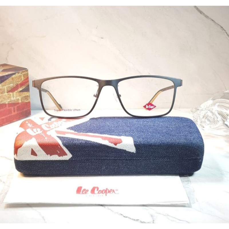 Kacamata Frame Pria Original Lee Cooper 1735-1M/3M Model Lebar - Hitam