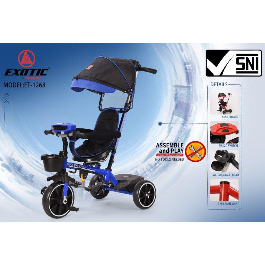 Gojek Instan Stroller Anak Bayi Balita Kereta Aviator Pacific Stroler Tricycle Exotic ET1268-3