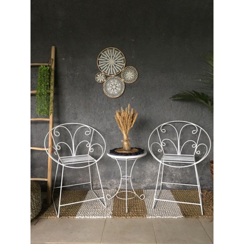 meja kursi teras outdoor luar ruangan full besi custom warna promo murah minimalis cafe unik