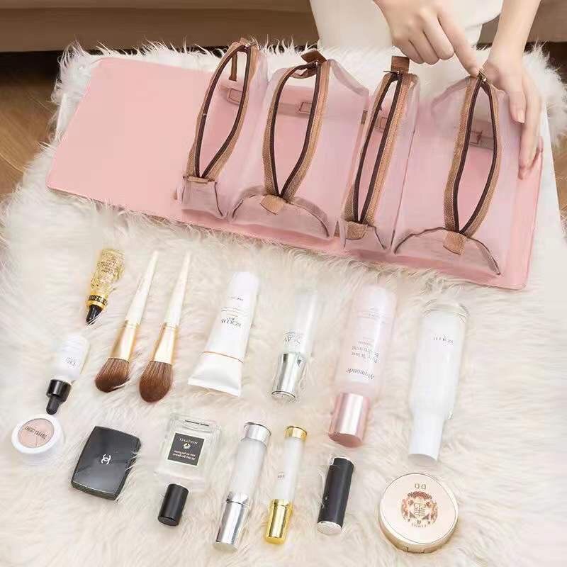 IMURA | Tas Kosmetik Roll Bag Make Up 4 pcs Travel Pouch Organizer Rol