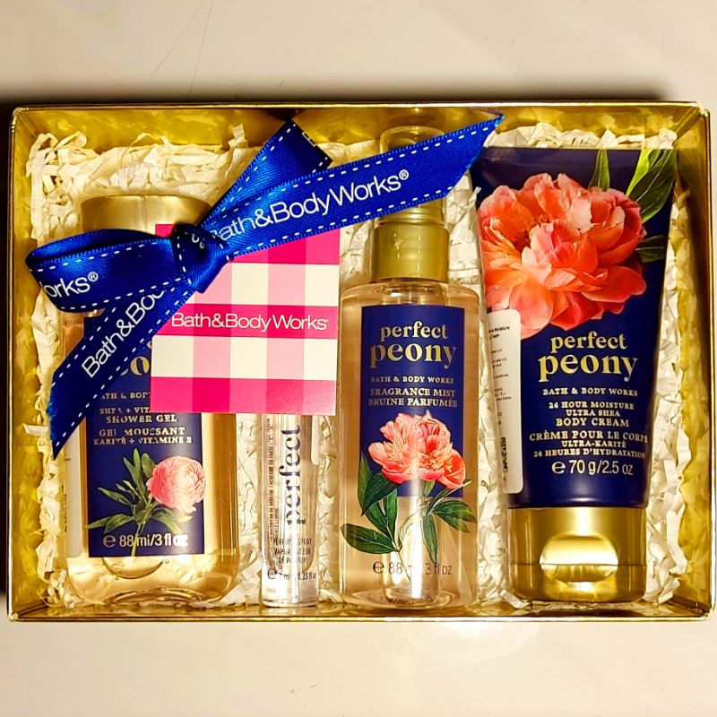 BBW PERFECT PEONY GIFT SET PAKET BATH &amp; BODY WORKS