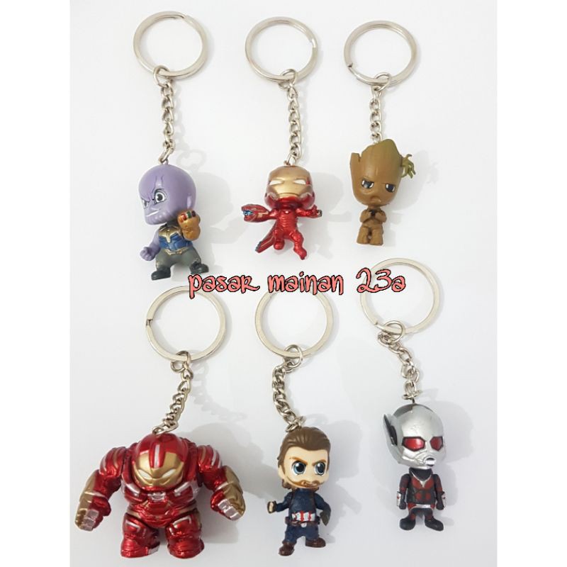 Gantungan Kunci Avengers Murah Iron Man Thanos Captain America Groot Antman/accesories